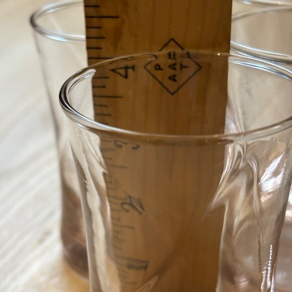 Libbey Concert Pink Misty Rose Tumbler Set Of 5 Vtg Glasses Optic Swirl - Picture 6 of 6